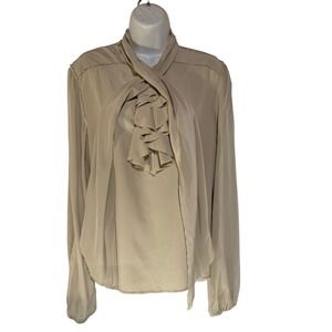 Lanvin Silk Tie Ruffle Collar 42